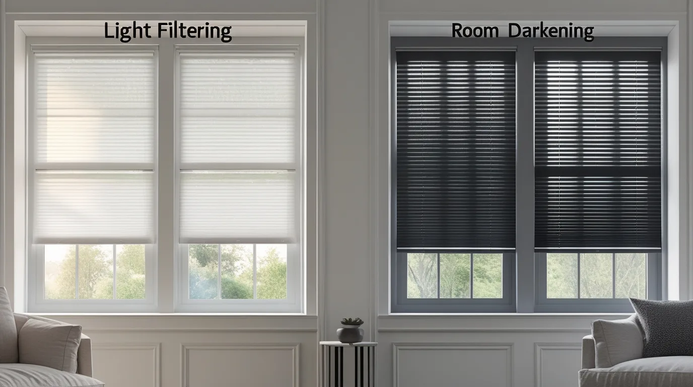 light filtering vs room darkening blinds